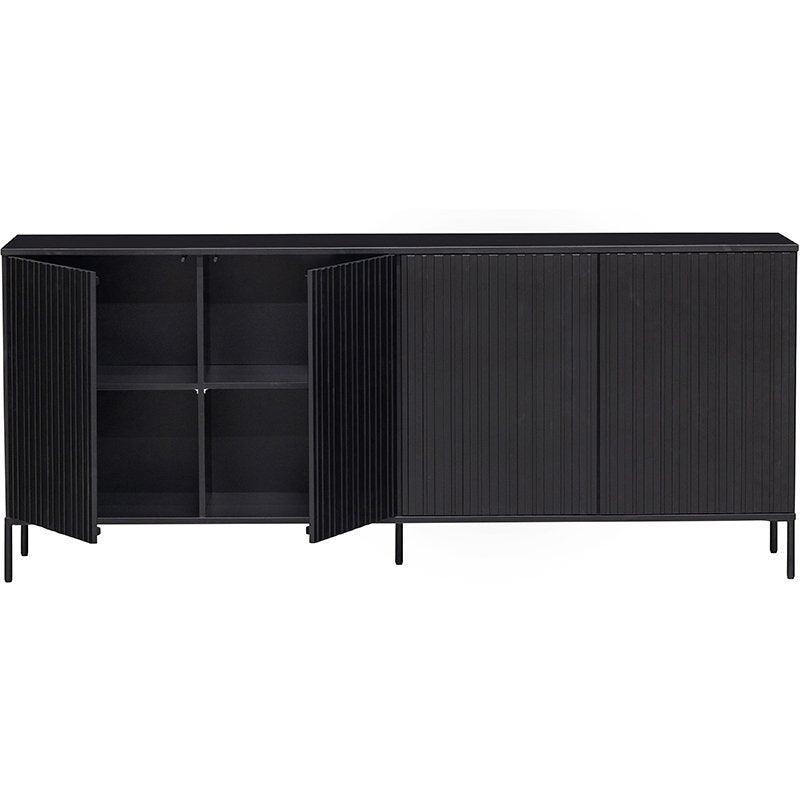 New Gravure Black Pine Wood Sideboard