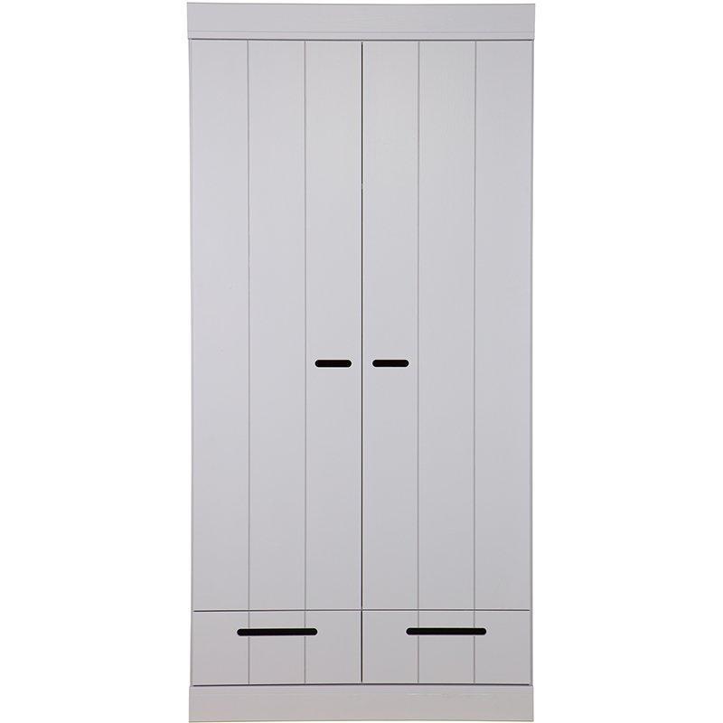 Connect Basic Pine Wood 2 Doors 2 Drawers Strip Doors Cabinet