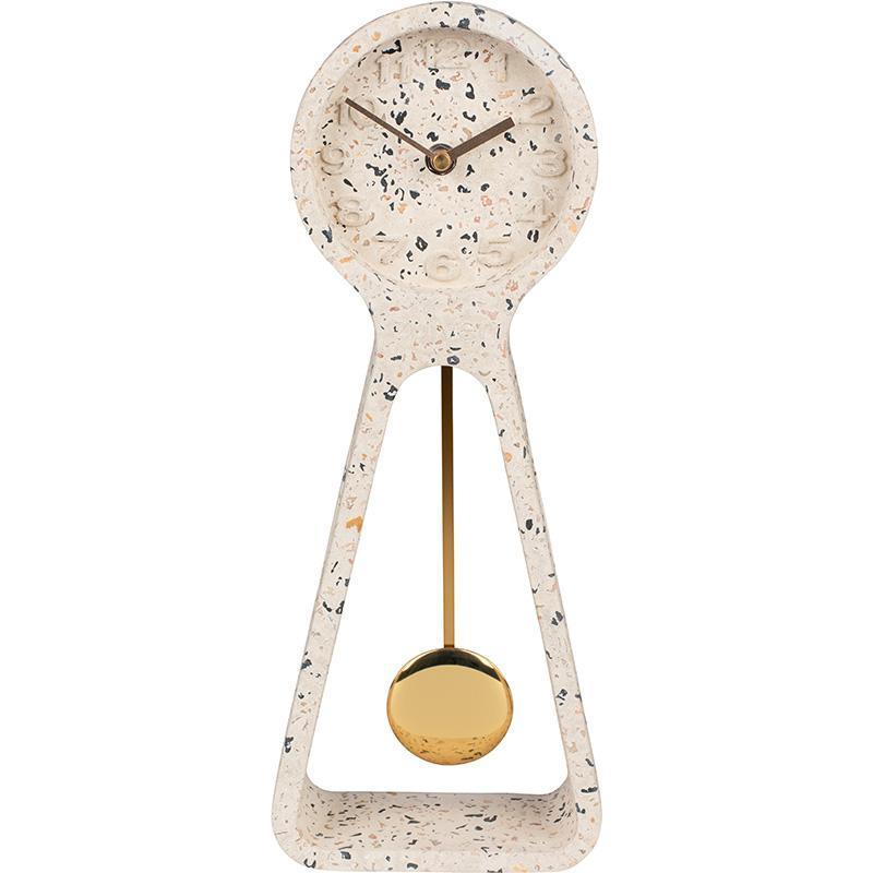 Pendulum Terrazzo White Time Clock