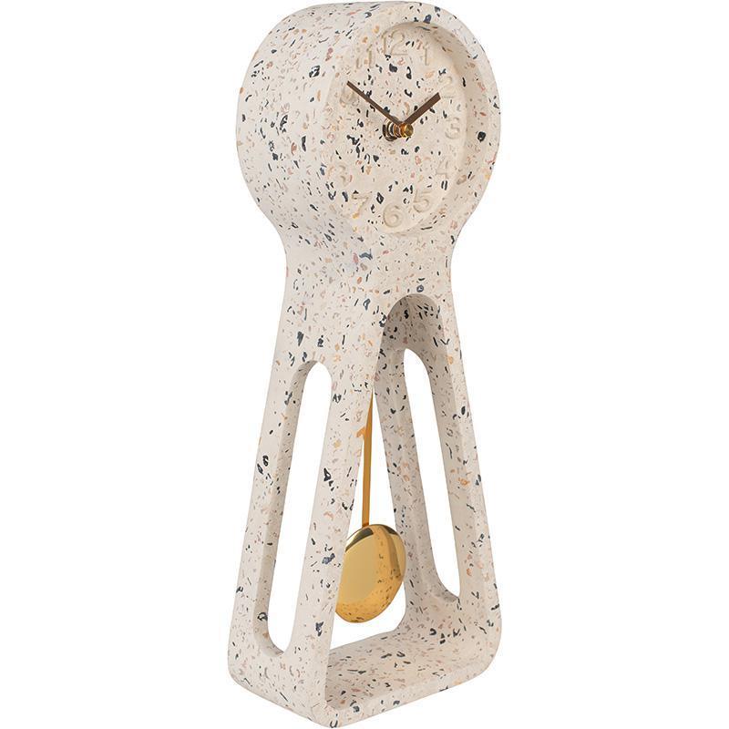 Pendulum Terrazzo White Time Clock