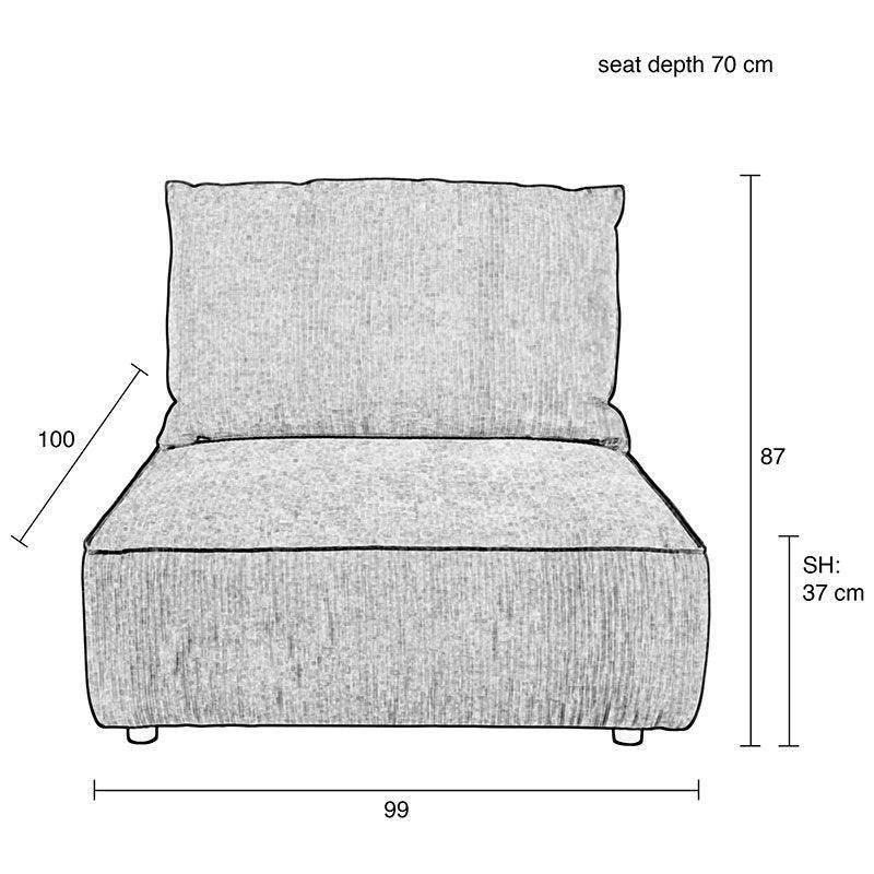 Hunter Sand with Back 1.5 Seater Element Sofa